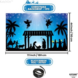 KatchOn, Holy Nativity Christmas Banner - Large, 72x44 Inch | Christmas Backdrop | Nativity Scene Backdrop | Christmas Nativity Backdrop for Christmas Party Decorations | Nativity Party Decorations