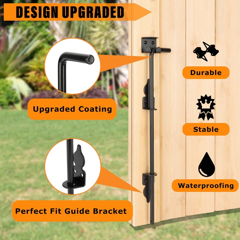 DJSUNPACKING 18" Heavy Duty Cane Bolt Gate Drop Rod-Steel Gate