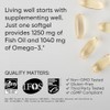 Omega-3 Fish Oil 1250mg (Triple Strength) 180 gelcaps Contains the