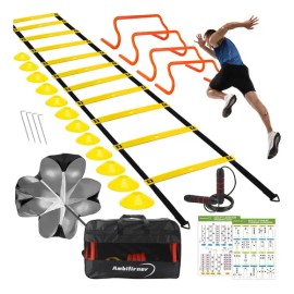Juego De Entrenamiento Escalera Agilidad Obstáculos Conos Y                                                                                           