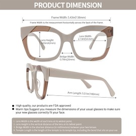 VOOGLAM Square Blue light Blocking Glasses for Women Anti UV Eyestrain Eyewear Terrie GWA072828-03