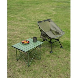 iClimb Ultralight Compact Camping Folding Table with Carry Bag (Reinforced Green - L)
