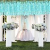 ZEBMOON 24 Pack Teal Wisteria Hanging Flowers, 3.77 Ft Fake
