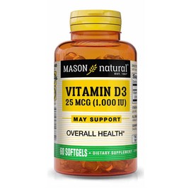 MASON NATURAL D1000 IU - 60 Softgels, Pack of 4