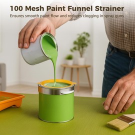 50 PCS Paint Filters Cone, 100 Mesh Stainless Steel Paint Strainer, Reusable Plastic Paint Filtering Tips, Cone-Shaped Paint Funnel Filter for Oil, Varnish, Resin, Sprayer Use