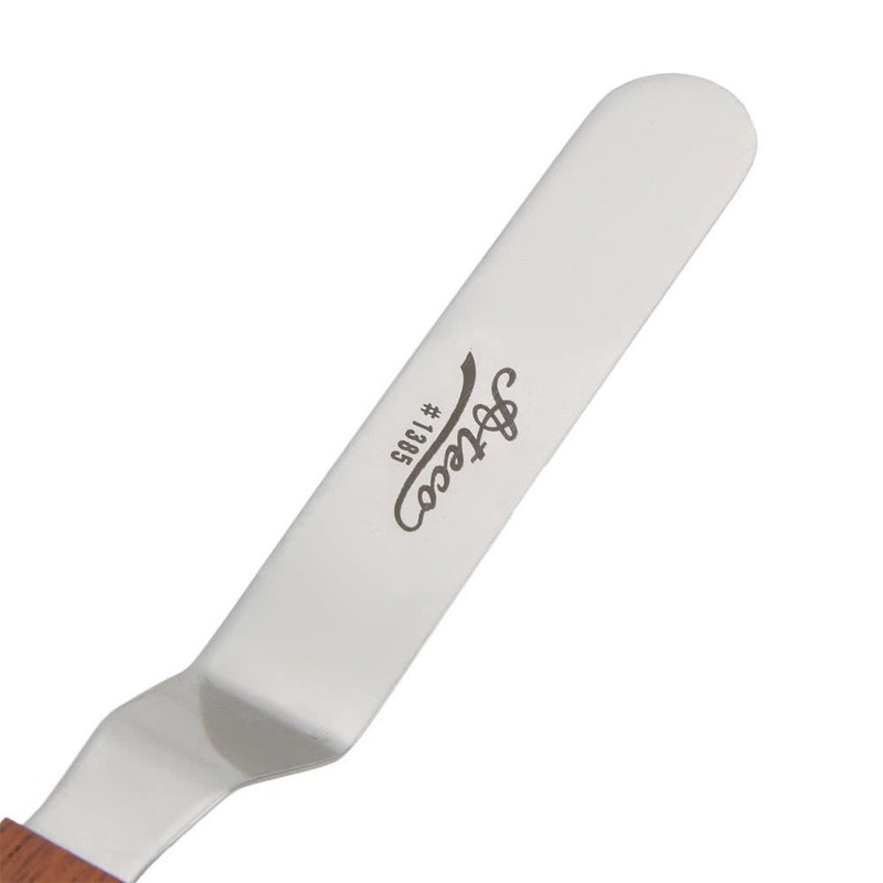 Ateco 1385 Offset Spatula with 4.5-Inch Stainless Steel Blade, Wood