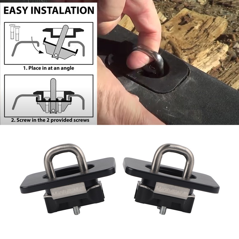 2pcs Stainless Steel Bull Ring Truck Bed Side Tie Down