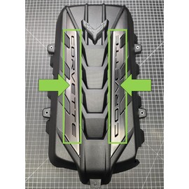 C8 Engine Cover Decals Corvette Accent Sticker Inlays Fits 2020-2025 Stingray 6.2L LT1 LTX (Metallic Silver)