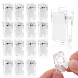 15 Pcs Tapestry Wall Hanging Clips, Self Adhesive Clips Wall Clips for Hanger Poster Clips Shower Curtain Clips Double-Sided Adhesive Spring Clips for Blanket Poster Clothing Wall Flag (Clear)