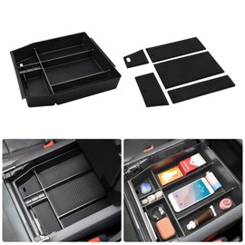 1797 Center Console Organizer fit for Ford F150 F-150 Accessories 2021 2022 2023 2024 Raptor Interior Armrest Box Storage Tray Black
