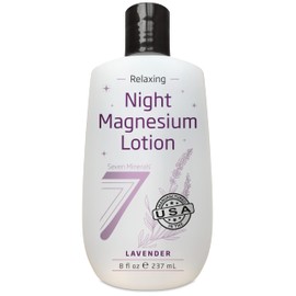 Seven Minerals Seven Minerals Magnesium Lotion for Sleep, Soothing Relief & Relaxation - Highly Concentrated Magnesium for Better Sleep, Feet & Joint Care. Non-Greasy Lotion with Skin Friendly Ingredients - 8 fl oz