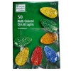 HOME ACCENTS HOLIDAY 50CT MULTI-COLORED LED C6 16' GREEN STRING.