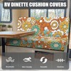 Guevoxuh Retro Hippie Flower Pattern RV Dinette Cushions Covers Replacement
