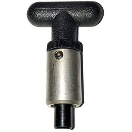 SBD Weld-On Steel Barrel Pull Pin - 1" Diameter x 1-1/2" Length || Steel Spring-Loaded Zinc Plated Plunger || Black Plastic T-Handle 2-1/4" Width