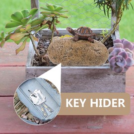 Angoily Key hiding place for garden: key hiding place stone key stone hiding place key holder hiding key hiding place outdoor secret hiding cover stone garden statue decoration