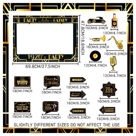 JeVenis Roaring 20s Photo Booth Props Roaring 20s Party Decorations 1920s Photo Booth Props 20s Decorations Roaring 20s Party Props