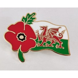 best badge: 2024 Wales Welsh Poppy Pin Badges Remembrance Day lest We Forget