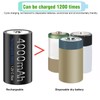 4 Packs Rechargeable C Size Batteries with Charger, Universal LCD