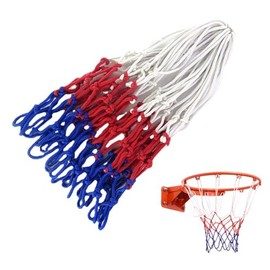 Weforu 2 Pack Heavy Duty Basketball Net, Red/White/Blue Nylon, 12 Loops, Fits Standard Indoor/Outdoor Rims