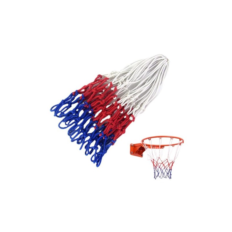 Weforu 2 Pack Heavy Duty Basketball Net, Red/White/Blue Nylon, 12
