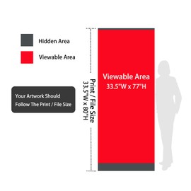 C B Signs L.E.D. 33½x80inch Aluminum Retractable Roll up Banner Stand Conference Display Trade Show Promotion Sign(Stand Only)