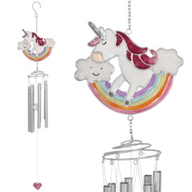 Rainbow Unicorn Glitter Windchime Sun Catcher Home Garden Hanging Mobile Decor
