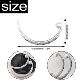 2 PACK Moon Hairpin Flower Hair Stick Moon Barrette Crescent Moon Hair Fork White Pearl Moon Hair Clip Hair Accessories for Women Girl Bridal Headwear Hair Styling