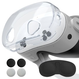 Qoosea for Meta Quest 3S Cover with 4 Joystick Caps & Camera Lens Cover for Oculus Quest 3S TPU Protector Shell for Meta Quest 3S Accessories