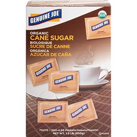 Genuine Joe Turbinado Natural Cane Sugar Packets (200 per Box)