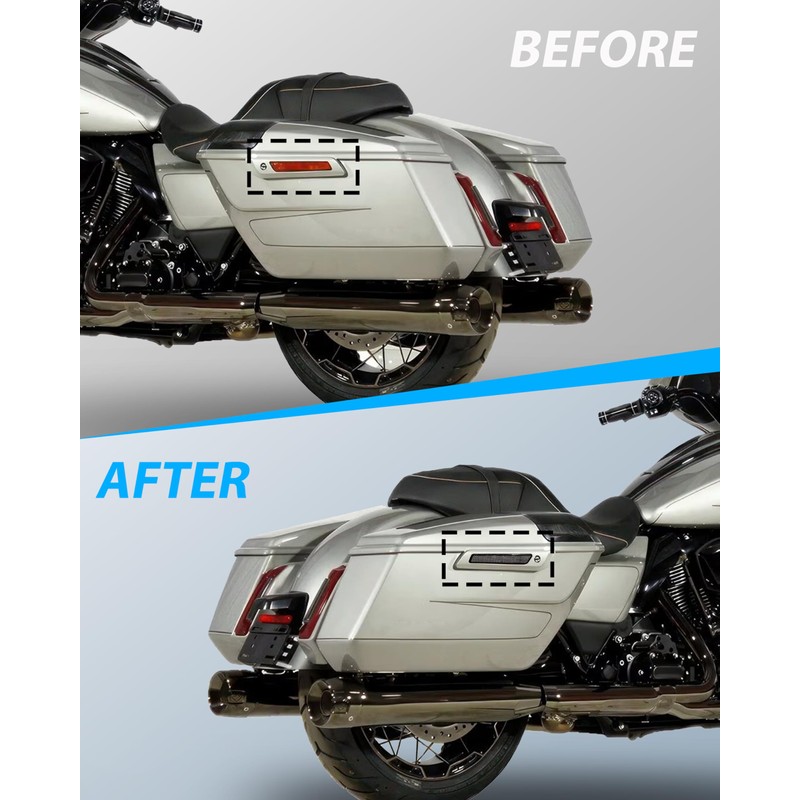 VEISUTOR Smoked Saddlebag Reflectors for Harley CVO Road Street Glide