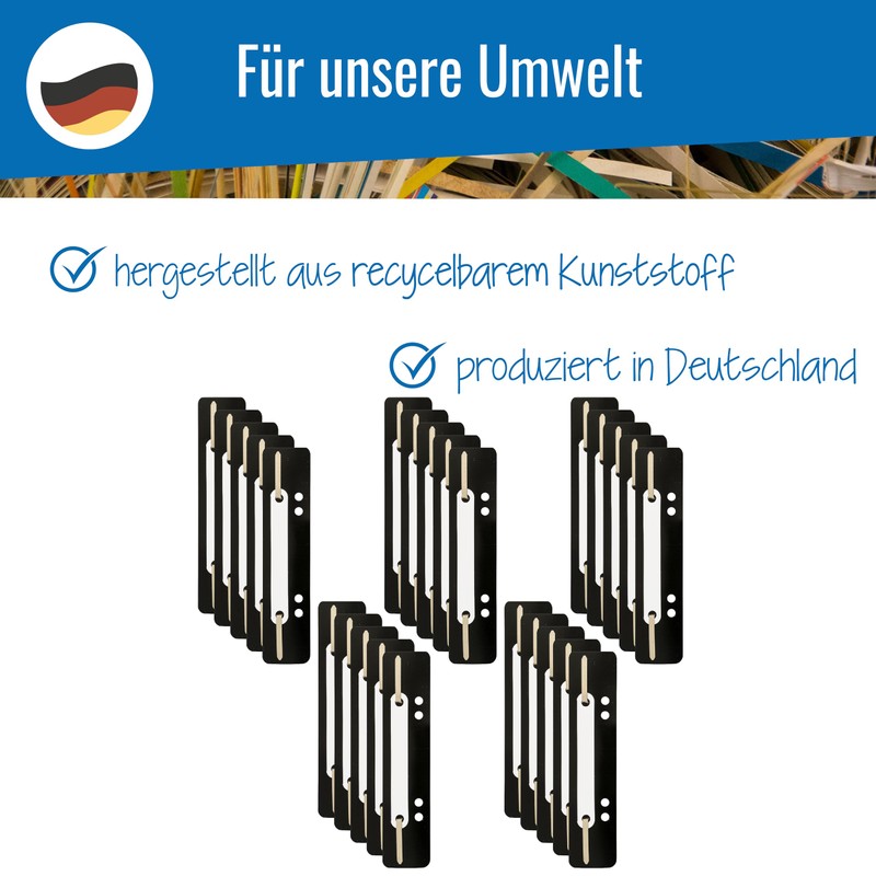 250 Filing Strips Black Plastic 10 Bundles of 25 Pieces