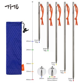 TITO High Strength Titanium alloy tent stakes Tent pegs nail pegs for canopy camping tent (Pack of 4pcs, 7×200mm)