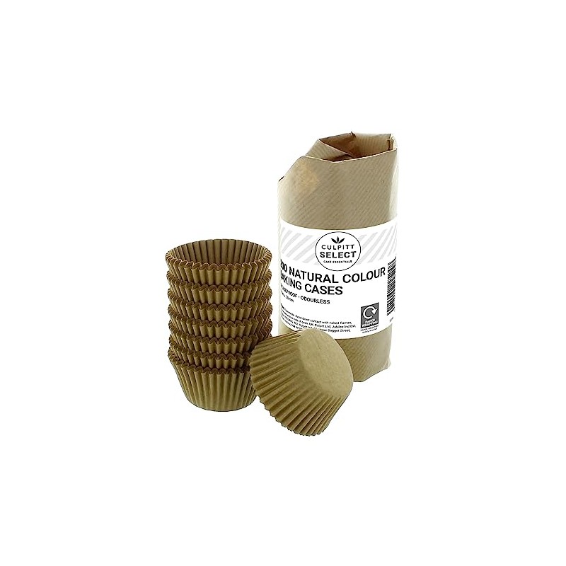 Culpitt Select Kraft Cupcake Cases - 200-50mm Baking Cups, Brown