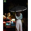 Chakipee Umbrella Windproof Strong Compact Travel Black Pocket Automatic Reflective