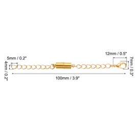 PATIKIL 3.9 Inch Magnetic Necklace Extender, 8 Pack Necklace Clasps Chain Extenders Extension for Necklaces Bracelet Jewelry Making, Golden