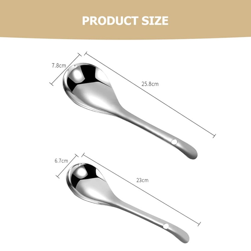 Cabilock Stainless Steel Rice Spoon 10.2 Inch Large Soup Ladle