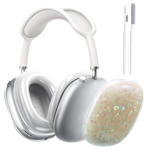 Bling Glitter Pearls Case Compatible with Airpods Max with Cleaner