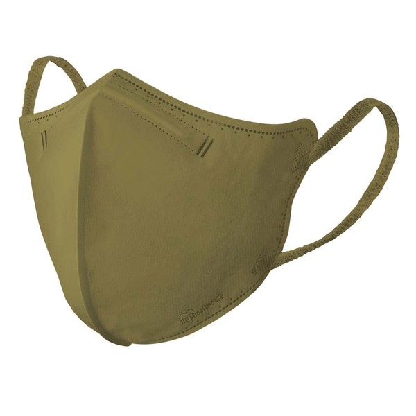 Iris Ohyama RK-D5MOK Daily Fit Mask, Non-woven Fabric, Regular Size, Pack of 5, Olive Khaki, Color Mask