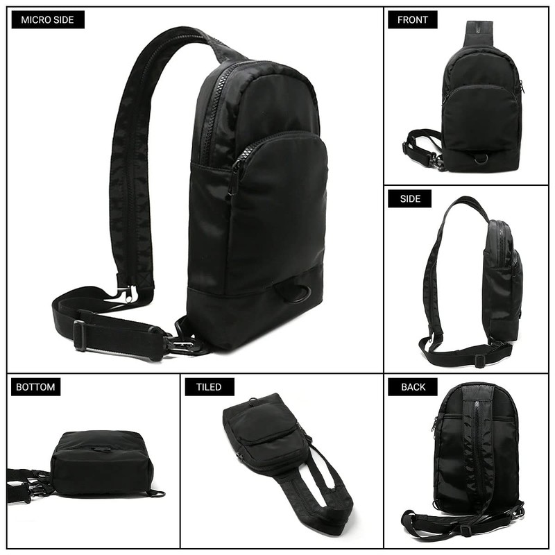 WESTEND Black Convertible Crossbody Sling Bag Backpack with Adjustable Strap