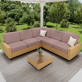 hyha Waterproof Couch Cushion Covers for Pets, Non Slip Sofa Seat Cover for Dogs Washable, Soft Thick Stretch Jacquard Fabric, Sofa Slipcovers with Elastic Bottom (1 Piece for Backrest M, Camel)