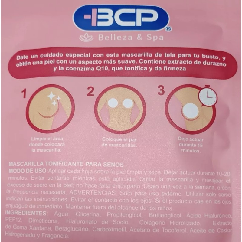 BCP Mascarilla Ácido Hialurónico Y Colágeno Para Senos