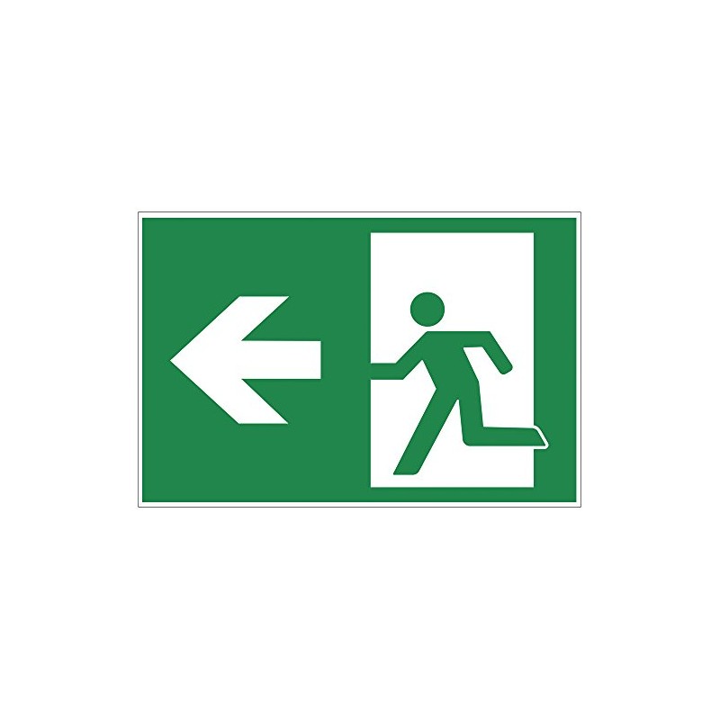 Sign Emergency Exit Left Aluminium / Dibond 300 x 200