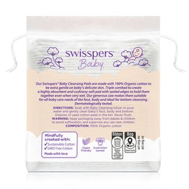 Swisspers Baby Organic Cotton Large Pads 40 Pack