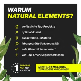 natural elements L-Glutamin Pulver – 500g – reines L-Glutamin – geschmacksneutral – vegan, hochdosiert, ohne Zusätze – in Deutschland entwickelt