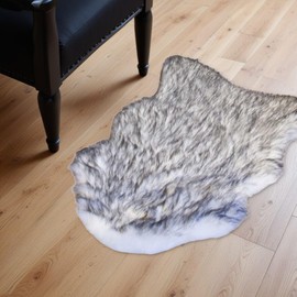 HomeRoots 2' X 3' Gray Faux Sheepskin Shag Washable Area Rug