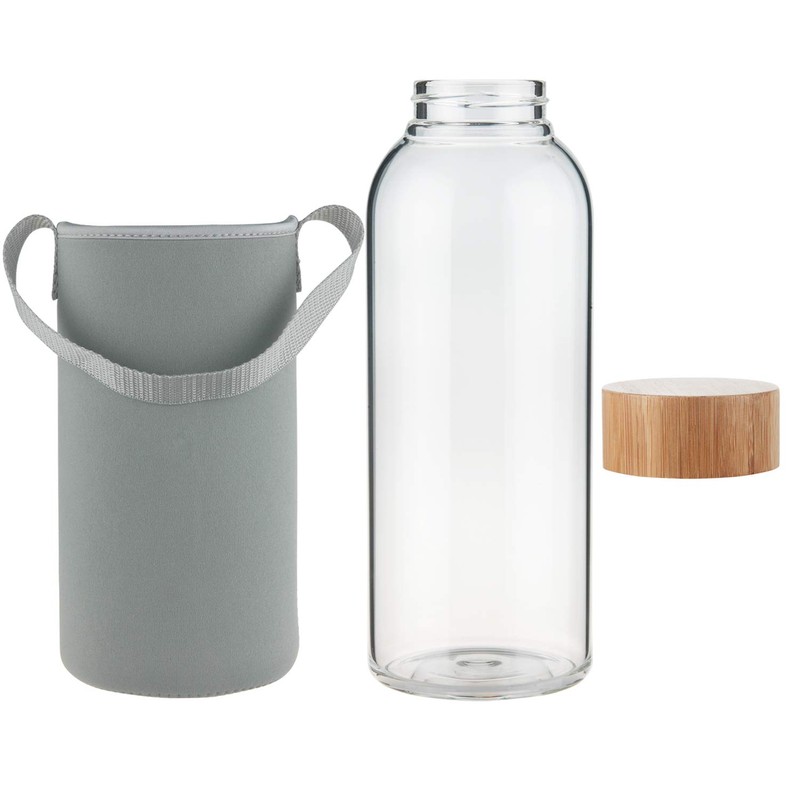 Ferexer 48 oz Sports Borosilicate Glass Water Bottle with Bamboo