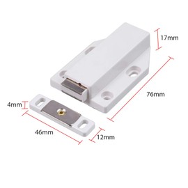 Anhoer 4Pcs Magnetic Push to Open Door Catches White Push Latch Release Door Magnet White Hardware Magnetic Touch Latches for Cabinet Drawer Cupboard Wardrobe Chipboard Sideboard