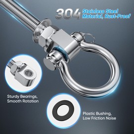 High Performance Swing Hanger Bearings, 4 x M10 Stainless Steel 304 Swing Attachment for Hol and Metal Beams, Swing Hanger for Hanging Hammocks, Yoga Swings, Porch Swings, 680 kg