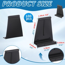 Blulu 100 Pcs Window Screen Pull Tabs, Black Plastic Spline Channel Clips