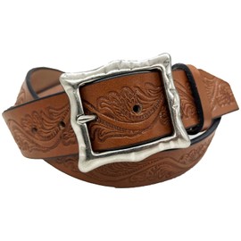 Tochigi Leather Belt, 6 Colors, Genuine Leather, Cowhide, Men's, Made in Japan, Craft, Embossed Casual, 1.6 inches (40 mm), dark brown